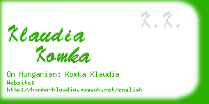 klaudia komka business card